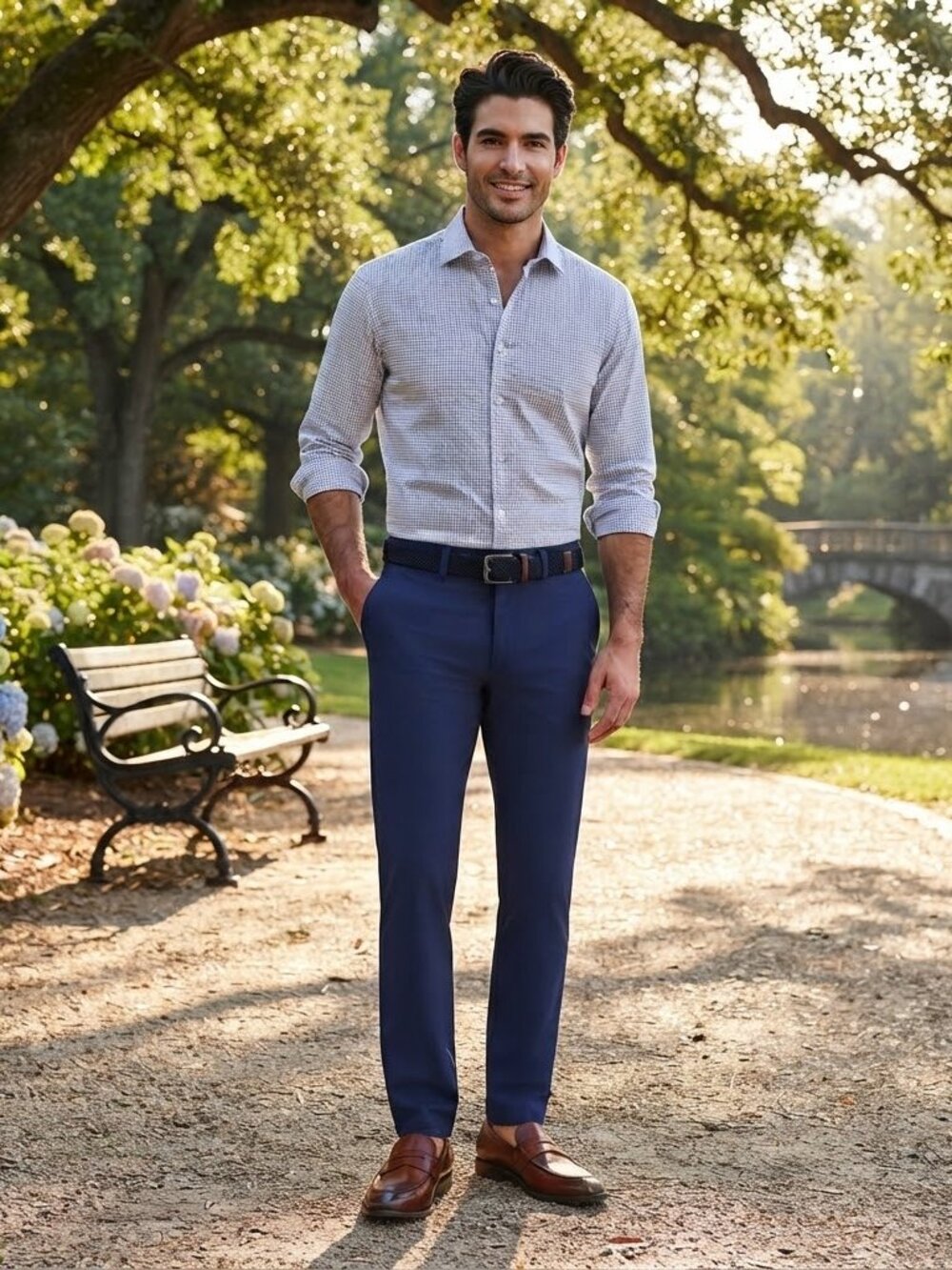 Kenneth Cole Techni-Cole Performance Slim Fit Pants, Size 32 x 32, Blue NWT